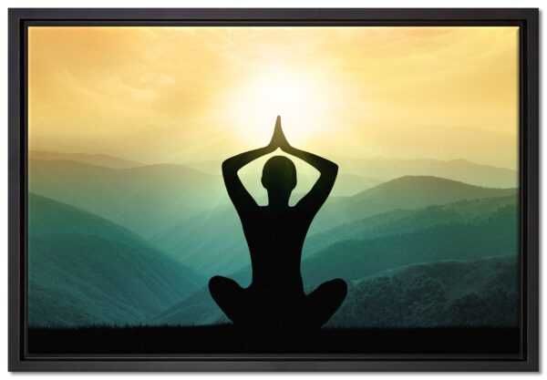 Yoga und Meditation, Leinwandbild mit Bilderrahmen