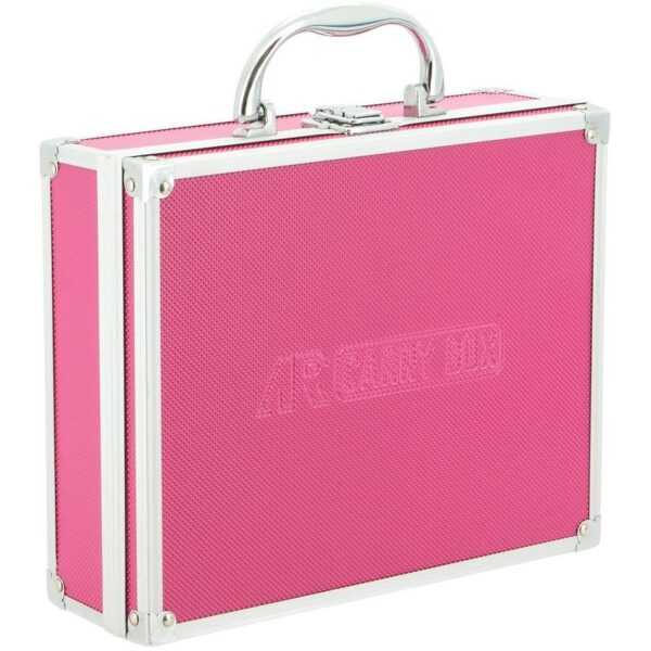 Ar Carry Box® Kleiner Alukoffer Werkzeugkoffer Aluminium Koffer leer 260x210x80mm Farbe Alu / Pink