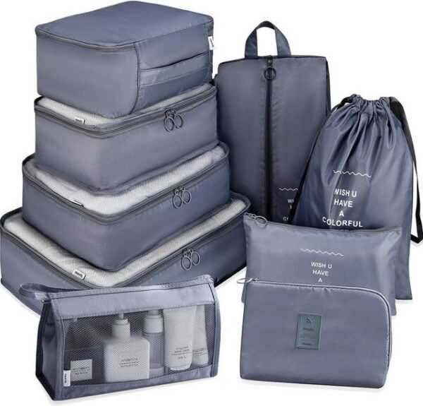 Bedee Kofferorganizer Packing Cubes Kleidertaschen Koffer Organizer Packwürfel Set (Verpackungswürfel Set, 9-tlg., Kofferorganizer Reise Würfel, Ordnungssystem für Koffer, Packwürfel), Packtaschen Set für Urlaub und Reisen