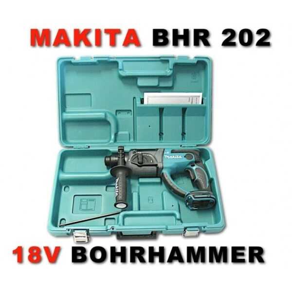 Bhr 202 z Akku Kombihammer 18V 2,0J sds Plus in Koffer - ohne Akku, ohne Ladegerät - Makita