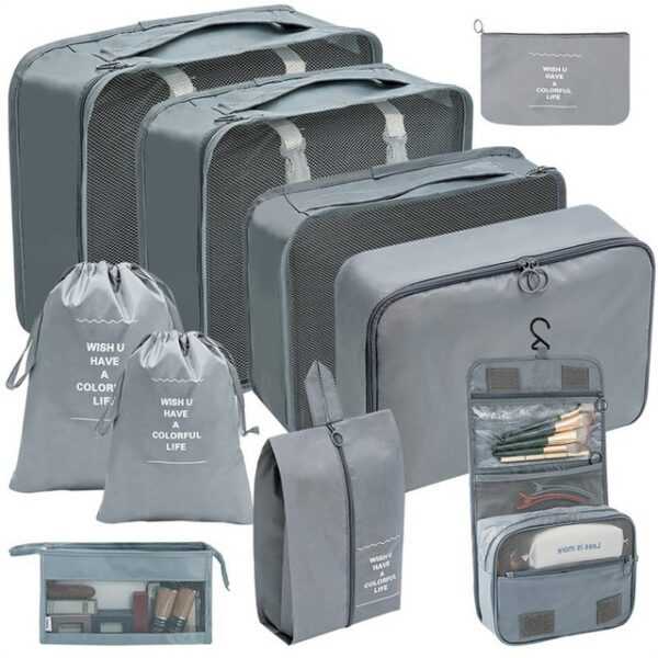 Coonoor Kofferorganizer koffer Organizer 10-teilig,Packing Cubes,leichte Reisegepäck-Organizer (10-tlg), wasserdicht,platzsparend,Packwürfel für Koffer,travel organizer