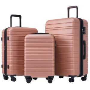 FUROKOY Kofferset M-L-XL-Set 3-teilige aus ABS, TSA-Zollsicherheitsschloss , , Reisekoffer Set 3-teilig mit 4 Rollen,Trolley Gepäck Koffer