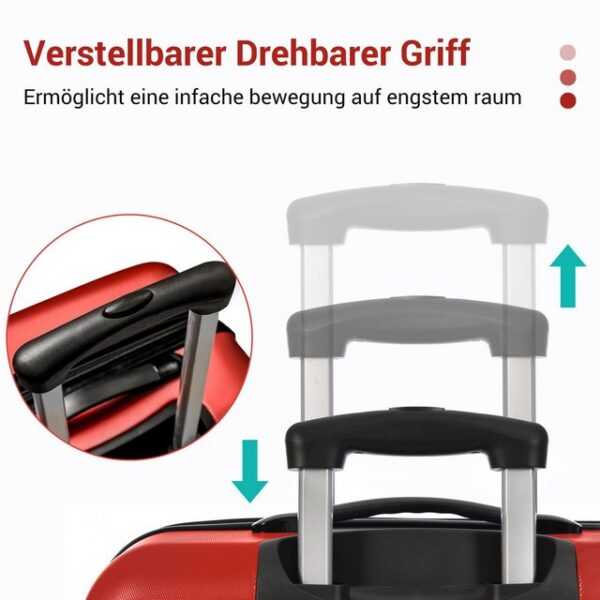 Gotagee Koffer Rollkoffer 4 Rollen ABS Hartschalen-Koffer Reisekoffer Handgepäck