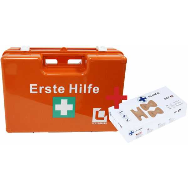 Großer Verbandkoffer + 50 Pflaster Erste Hilfe Koffer DIN13157 orange 625130