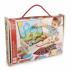 Hape E1631 - Magnetische Kunstbox, Koffer mit Magnettafel, 105 Teile