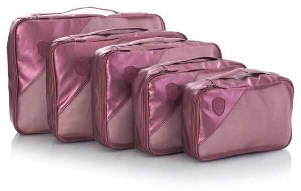 Heys Kofferorganizer Metallic-Packing Cube (Set, 5-tlg., Packtaschenset), Reiseorganizer Koffer-Packhilfe organisiert für Urlaube und Reisen