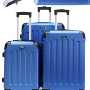 KESSMANN Kofferset 3 teilig Hartschalenkofferset M L XL Koffer + Digitale Kofferwaage, 4 Rollen, (Reisekofferset, 4 tlg., Schloss Teleskopgriff Gepäck Urlaub Zubehör Reise Hartschale Trolley), Reisetasche Kofferset groß mittel klein Handgepäck Gepäck Rollkoffer