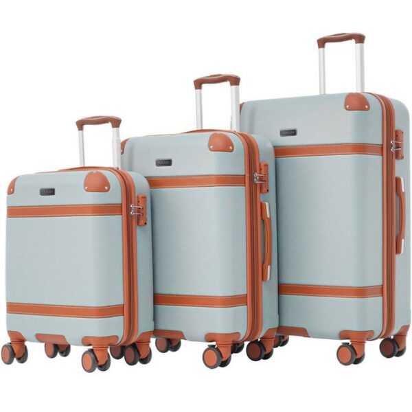 OKWISH Hartschalen-Trolley Handgepäck Koffer Reise Trolley Gepäck, 4 Rollen, Erweiterbar, TSA-Schloss, Nur 1 Stück