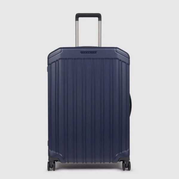 Piquadro Koffer PQ-Light 4-Rollen-Trolley M Blu Opaco, 4 Rollen