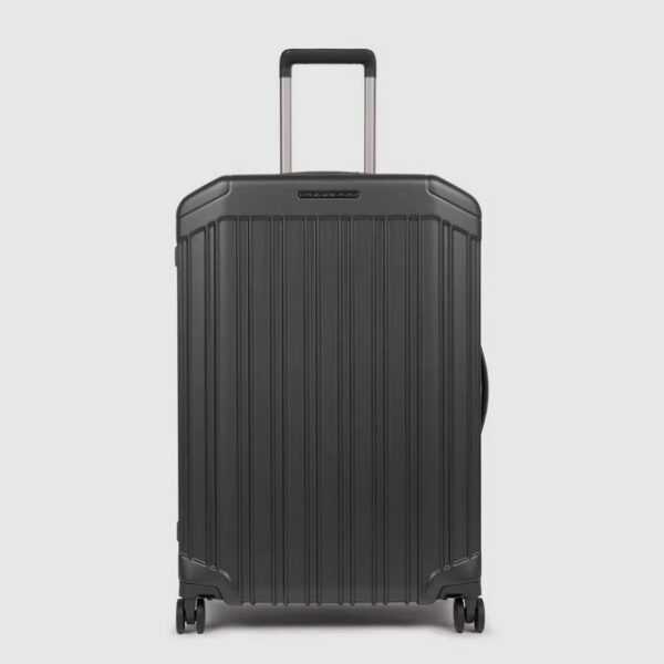 Piquadro Koffer PQ-Light 4-Rollen-Trolley M Nero Opaco, 4 Rollen