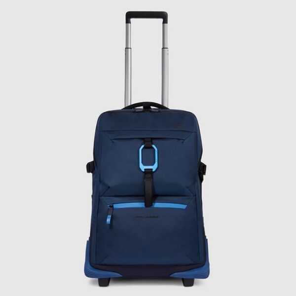 Piquadro Reisetasche Corner 2O Koffer mit Laptopfach 17,3 Zoll Blu