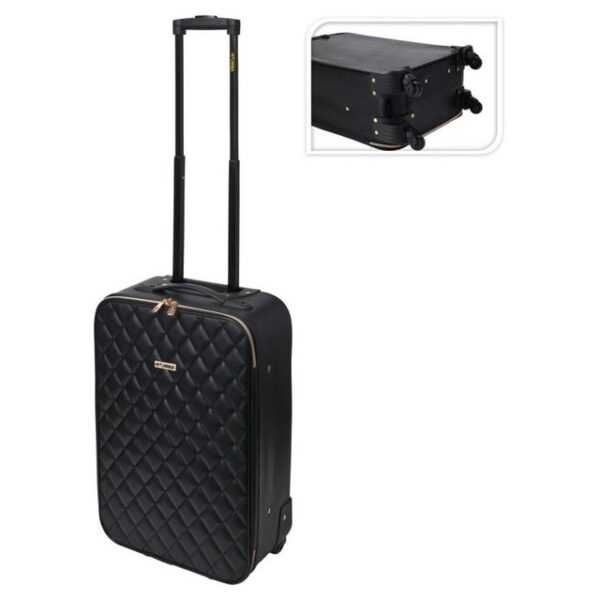 ProWorld Hartschalen-Trolley Koffer Steppmuster 28 L Schwarz