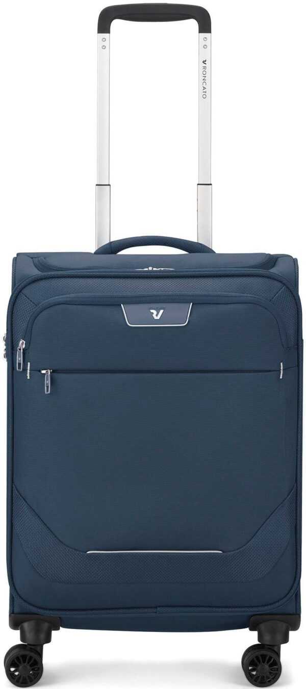 RONCATO Handgepäck-Trolley "Joy Carry-on, 55 cm, erweiterbar, dunkelblau", 4 Rollen, Weichgepäck-Koffer Reisegepäck mit Volumenerweiterung und TSA Schloss