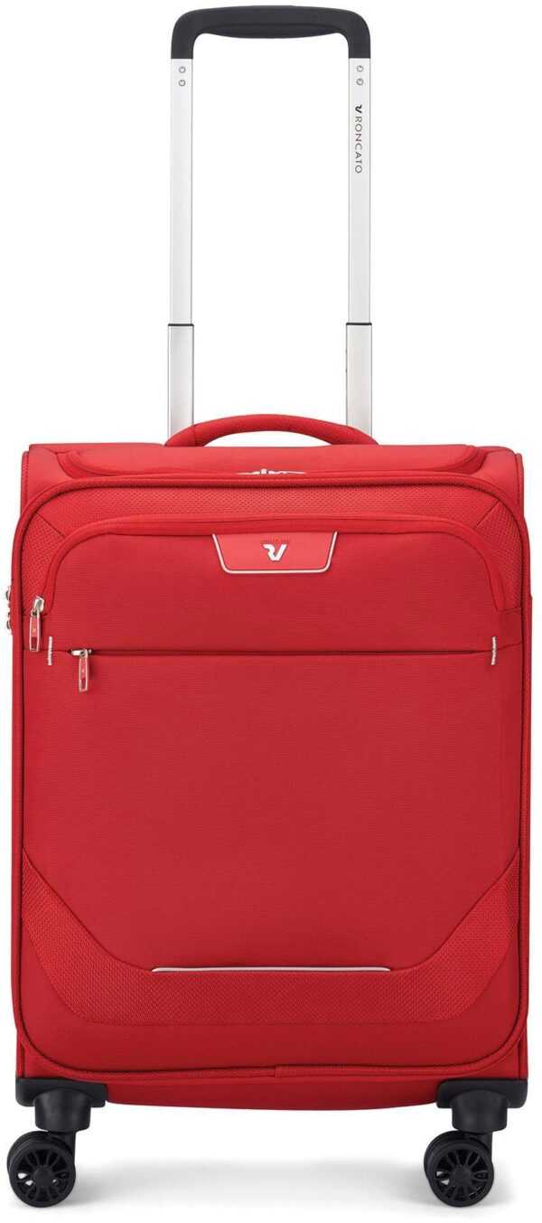 RONCATO Handgepäck-Trolley "Joy Carry-on, 55 cm, erweiterbar, rot", 4 Rollen, Weichgepäck-Koffer Reisegepäck mit Volumenerweiterung und TSA Schloss