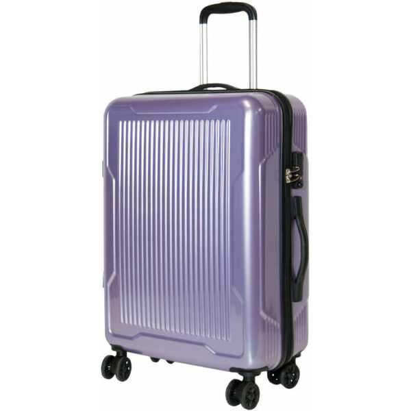 Reisekoffer Lila Trolley Hartschale Reise Koffer 4 Doppelrollen TSA-Schloss (Koffer xl 406062)