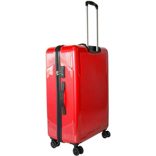 Reisekoffer Rot Trolley Hartschale Reise Koffer 4 Doppelrollen TSA-Schloss (Koffer XL 406052)