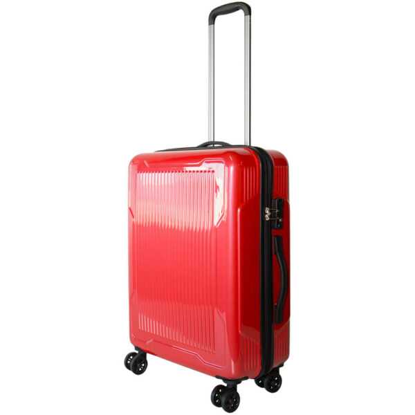 Reisekoffer Rot Trolley Hartschale Reise Koffer Handgepäck 4 Doppelrollen TSA-Schloss (Koffer l 406051)