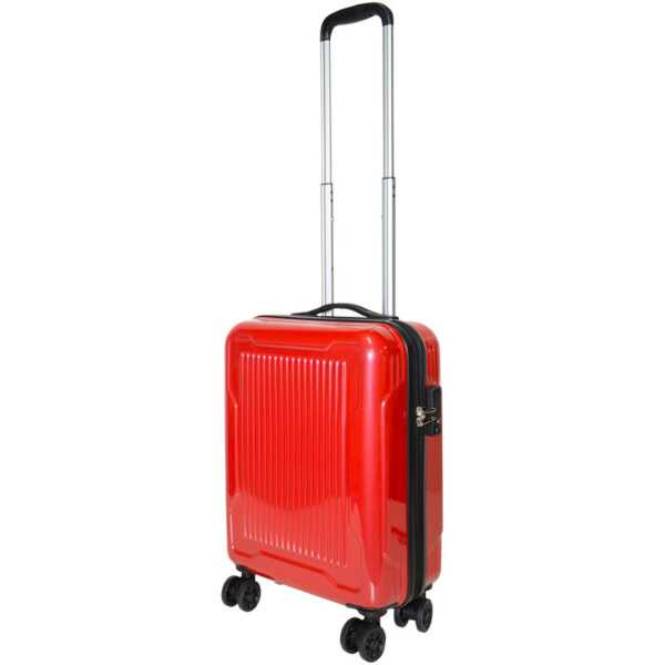 Reisekoffer Rot Trolley Hartschale Reise Koffer Handgepäck 4 Doppelrollen TSA-Schloss (Koffer m 406050)