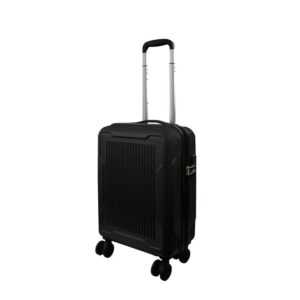 Reisekoffer Schwarz Trolley Hartschale Reise Koffer Handgepäck 4 Doppelrollen TSA-Schloss (Koffer m) 406010