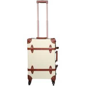 Reisekoffer Vintage Trolley Hartschale Reise Koffer 4 Rollen(Cream,M) 406040