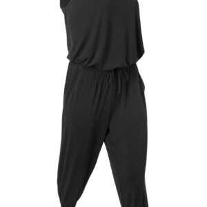 Stretch-Jumpsuit mit Viskose, 3/4-Länge