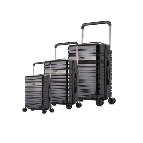 TheTrueC Koffer TheTrueC 4-Rad Trolley 3er Set S/M/L Göteborg Black, 4 Rollen Rollen