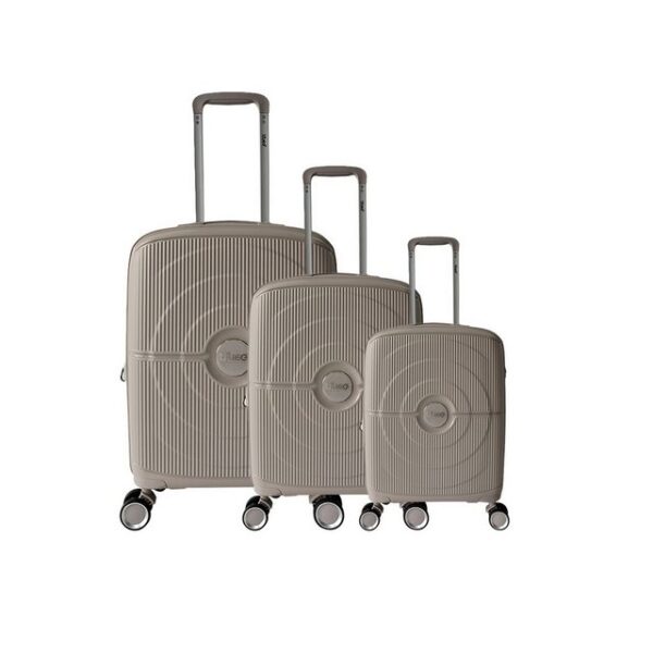 TheTrueC Koffer TheTrueC 4-Rad Trolley 3er Set Valencia beige, 4 Rollen Rollen