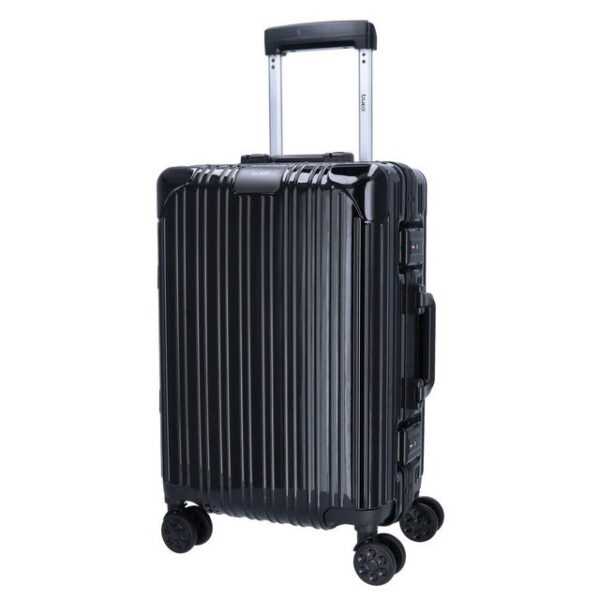 TheTrueC Koffer TheTrueC 4-Rad Trolley 56cm Alu-Rahmen London Black, 4 Rollen Rollen