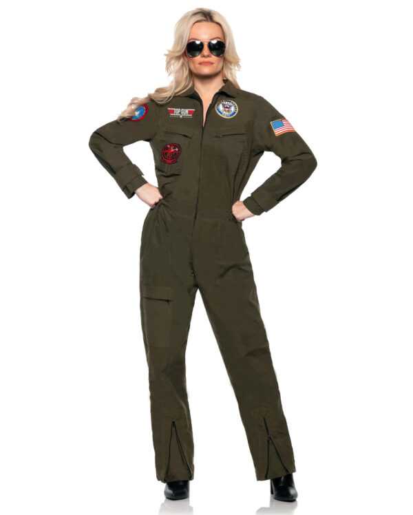 Top Gun Jet Pilot Damen Kostümanzug ✰ US Navy Jumpsuit S