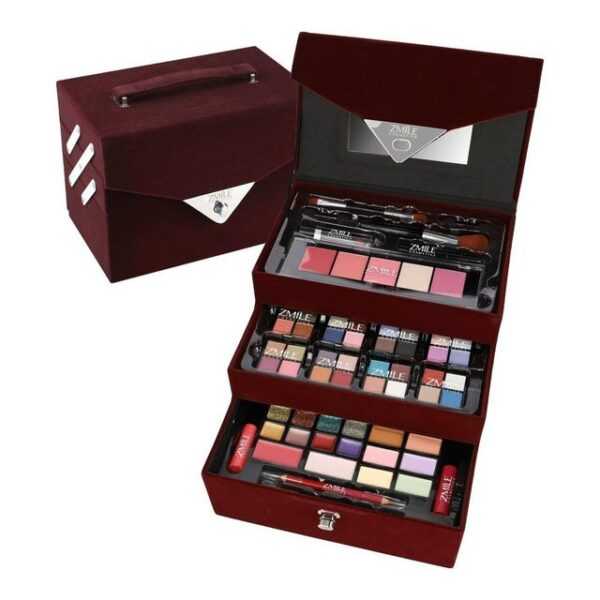 ZMILE COSMETICS Kosmetikkoffer Kosmetik-Koffer Beauty Case Velvety dark red 74 Teile