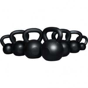 Gorilla Sports | Kettlebell Gusseisen 2-32 kg Set - 144 kg / Schwarz