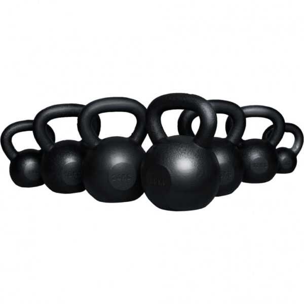 Gorilla Sports | Kettlebell Gusseisen 2-32 kg Set - 144 kg / Schwarz