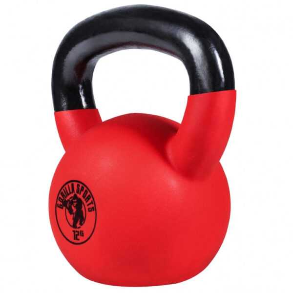 Gorilla Sports | Kettlebell Guss mit Gummibeschichtung 2-32 kg 12 kg