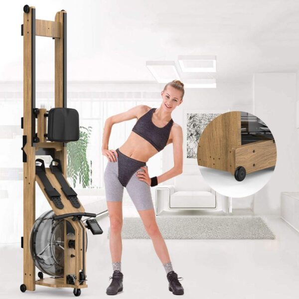 The Fitness Outlet | Wasserrudergeraet aus Holz mit Digitaldisplay