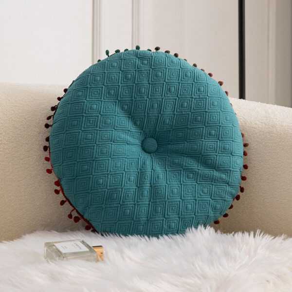 The Fitness Outlet | Sitzkissen/Zafukissen fuer Meditation Pom Pom Blau