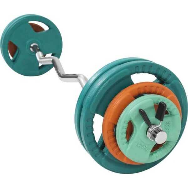 Gorilla Sports | SZ-Curlset Gummi Gripper 35 kg Federverschluss