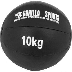 Gorilla Sports | Medizinball aus Leder in Schwarz 1-10 kg 10 kg