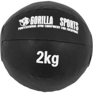 Gorilla Sports | Medizinball aus Leder in Schwarz 1-10 kg 2 kg