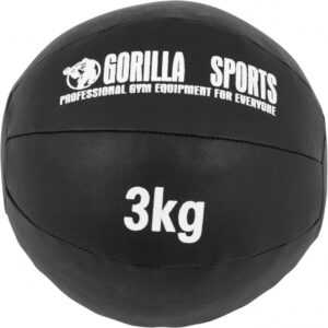 Gorilla Sports | Medizinball aus Leder in Schwarz 1-10 kg 3 kg