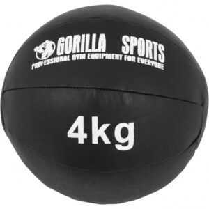 Gorilla Sports | Medizinball aus Leder in Schwarz 1-10 kg 4 kg