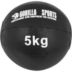 Gorilla Sports | Medizinball aus Leder in Schwarz 1-10 kg 5 kg