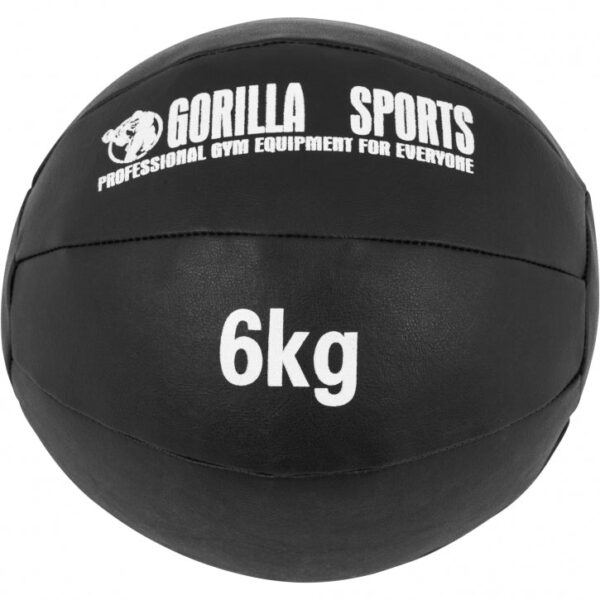 Gorilla Sports | Medizinball aus Leder in Schwarz 1-10 kg 6 kg