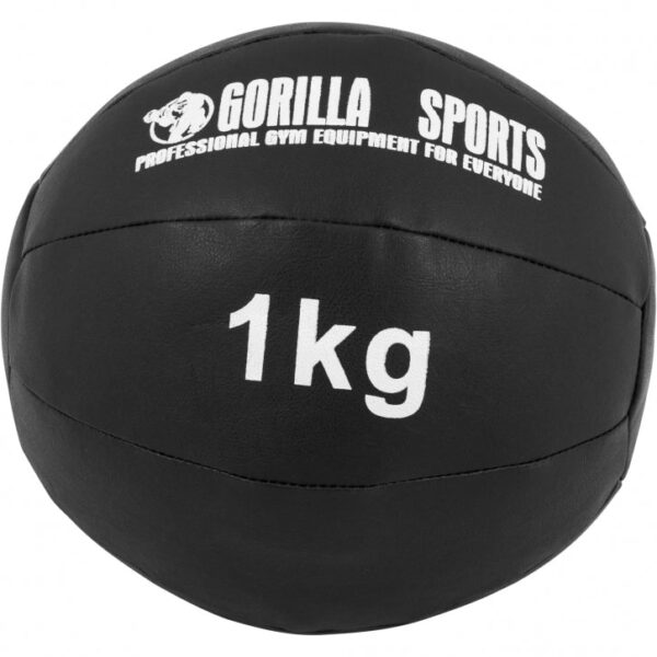 Gorilla Sports | Medizinball aus Leder in Schwarz 1-10 kg 1 kg