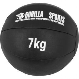 Gorilla Sports | Medizinball aus Leder in Schwarz 1-10 kg 7 kg