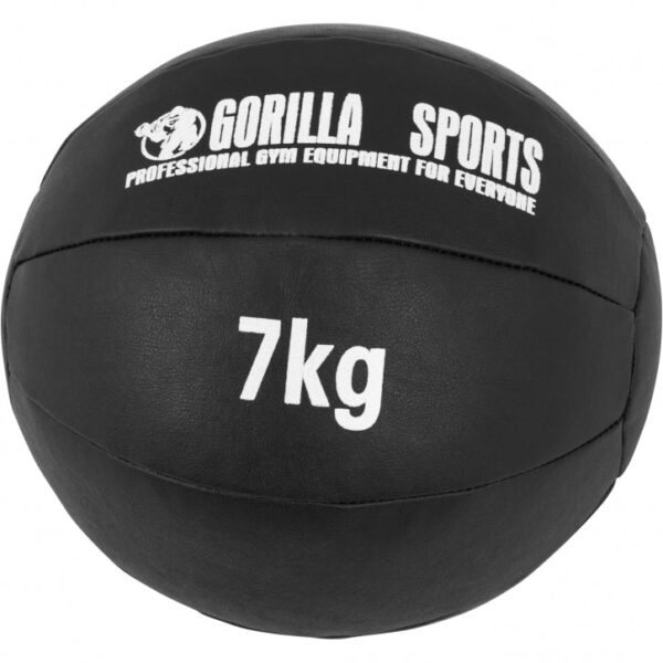 Gorilla Sports | Medizinball aus Leder in Schwarz 1-10 kg 7 kg