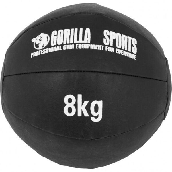 Gorilla Sports | Medizinball aus Leder in Schwarz 1-10 kg 8 kg