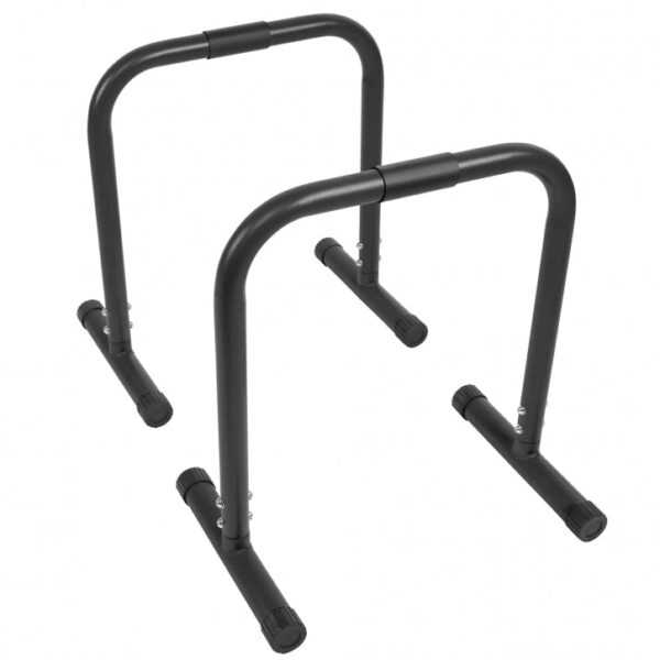 Gorilla Sports | Push-up Stand Bar Parallettes in Schwarz/Rot/Blau Schwarz