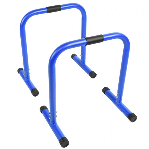 Gorilla Sports | Push-up Stand Bar Parallettes in Schwarz/Rot/Blau Blau