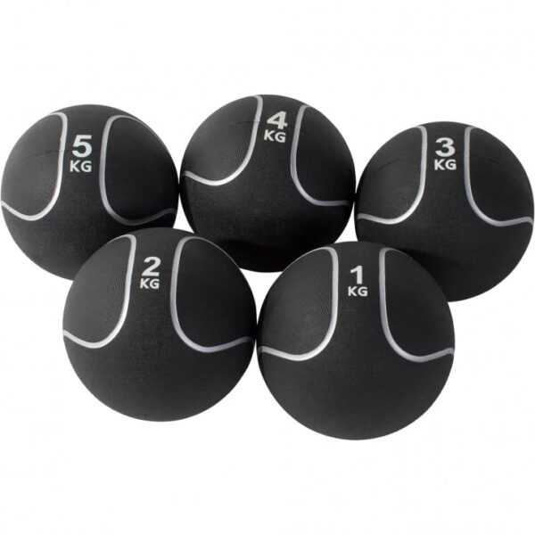 Gorilla Sports | Medizinball Schwarz/Silber 1-10 kg Set - 15 kg