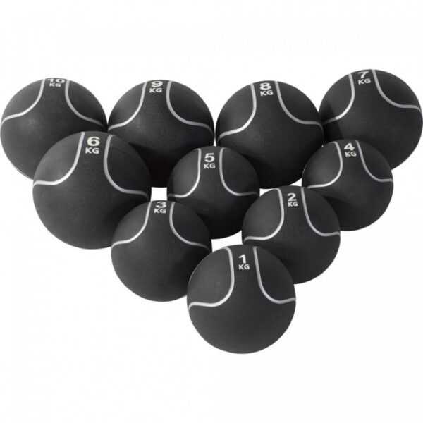 Gorilla Sports | Medizinball Schwarz/Silber 1-10 kg Set - 55 kg